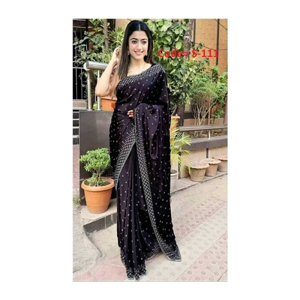 Georgette High Quality Embroidery Stylish Saree ( 111 )