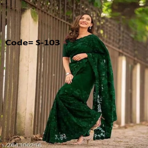 Georgette High Quality Embroidery Stylish Sharee ( 103 )