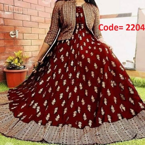 Exclusive designed Gown 1piece long kurti different koti, Gown long kurti For Stylish Women / Girls(2204)