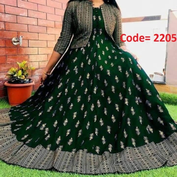 Exclusive designed Gown 1piece long kurti different koti, Gown long kurti For Stylish Women / Girls(2205)