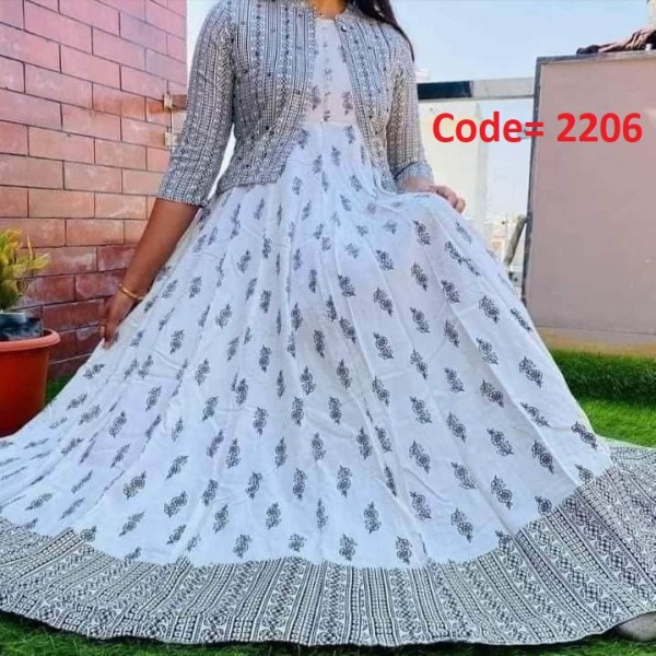 Exclusive designed Gown 1piece long kurti different koti, Gown long kurti For Stylish Women / Girls(2206)