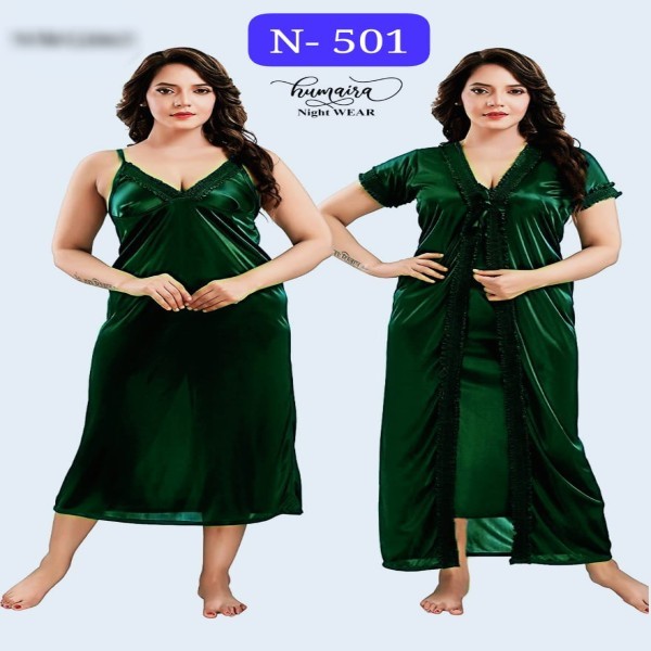 High Quality Silk Cotton Two Part Nighty For Women Elegant Blue Bangladeshi Silk Cotton Two Piece Night Dress ,Stylish Bangladeshi Two Part Nighty - Made With Silk Cotton( Availability: 501