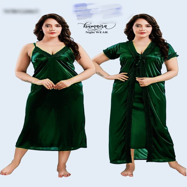 High Quality Silk Cotton Two Part Nighty For Women Elegant Blue Bangladeshi Silk Cotton Two Piece Night Dress ,Stylish Bangladeshi Two Part Nighty - Made With Silk Cotton( Availability: 501