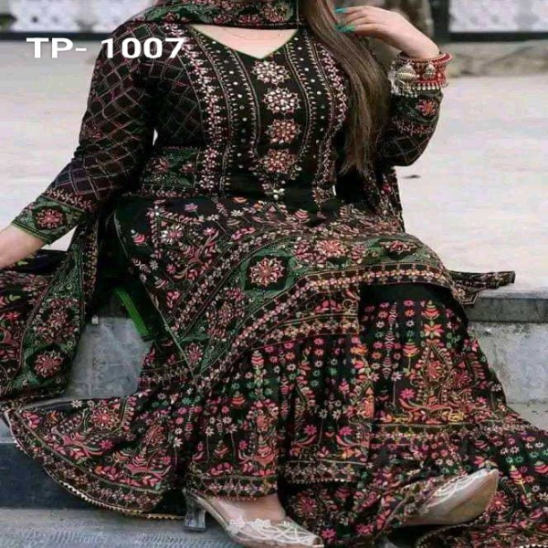 Embroidery and Puthi Work Salwar Kameez With Heavy Dollar Work Dupatta3(bk-20)