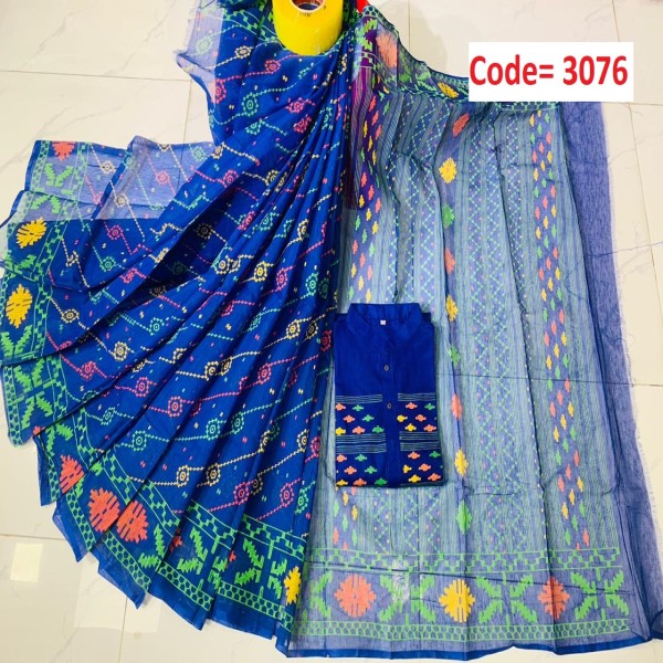 Block Printed Dhupian Silk Couple Set (3076)