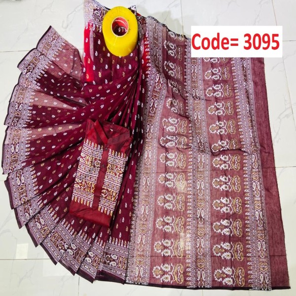 Block Printed Dhupian Silk Couple Set (3095)