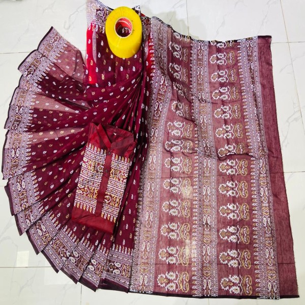 Block Printed Dhupian Silk Couple Set (3095)