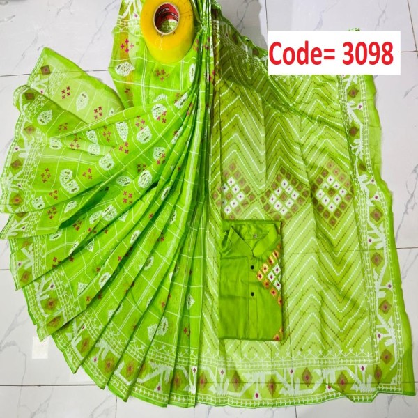 Block Printed Dhupian Silk Couple Set (3098)