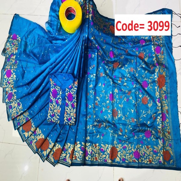 Block Printed Dhupian Silk Couple Set (3099)