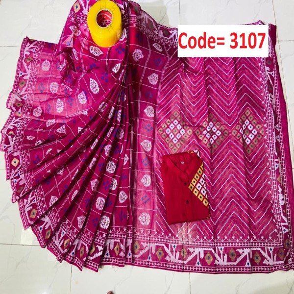 Block Printed Dhupian Silk Couple Set (3107)