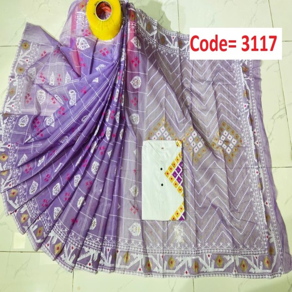 Block Printed Dhupian Silk Couple Set (3117)