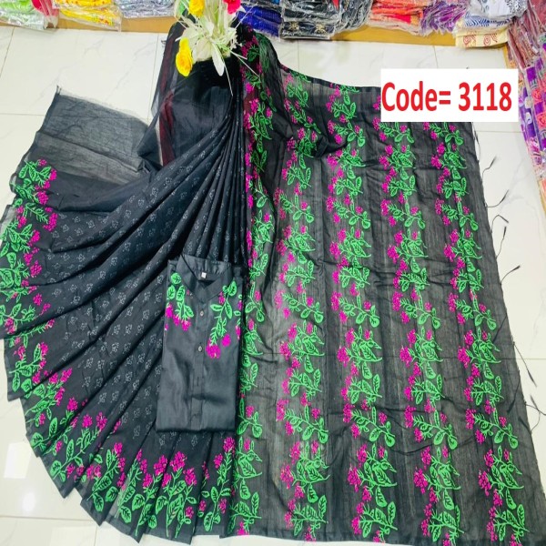 Block Printed Dhupian Silk Couple Set (3118)