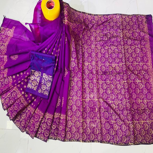 Block Printed Dhupian Silk Couple Set (3134)