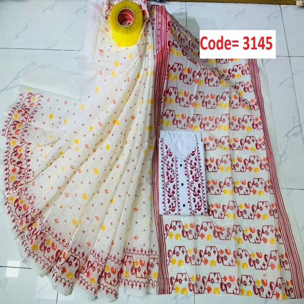 Block Printed Dhupian Silk Couple Set (3145)