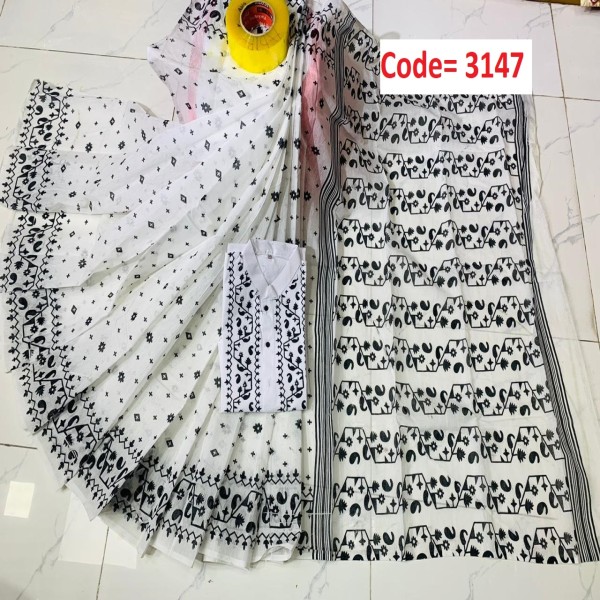 Block Printed Dhupian Silk Couple Set (3147)