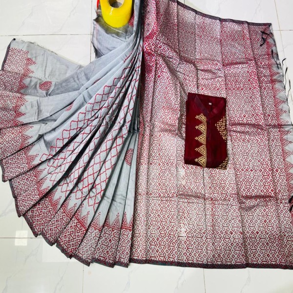 Block Printed Dhupian Silk Couple Set (3150)