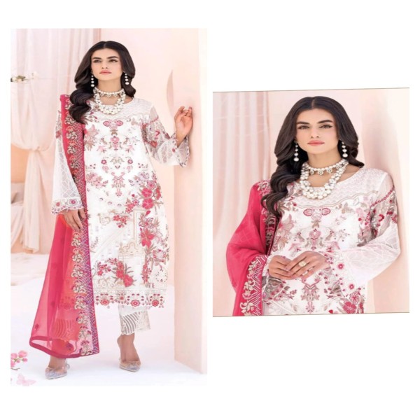 New exclusive Rangdhonu designed VIP Linen Amburtari Les Work 3 Piece For Stylish Women/Girls(1073)