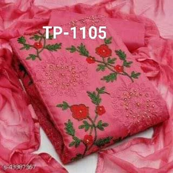 New exclusive Rangdhonu designed VIP Linen Amburtari Les Work 3 Piece For Stylish Women/Girls(1105)