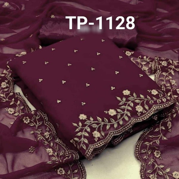 New exclusive Rangdhonu designed VIP Linen Amburtari Les Work 3 Piece For Stylish Women/Girls(1128)