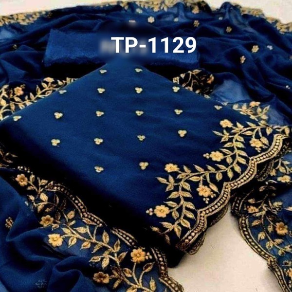 New exclusive Rangdhonu designed VIP Linen Amburtari Les Work 3 Piece For Stylish Women/Girls(1129)