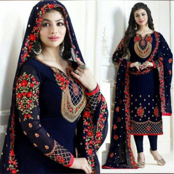 Trendy - Comfortable - New Unstitched Georgette Good Fashionable Stylish and Comfortable Good Printed Salwar Kameez dress for Women(g-101)