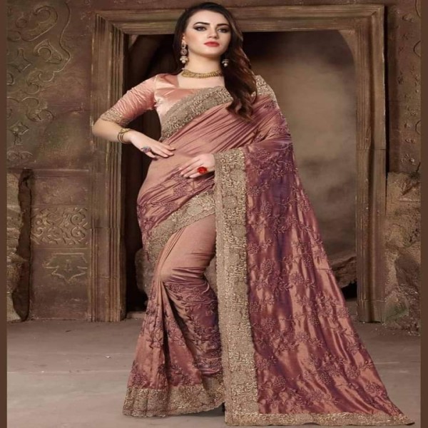 Indian Jeorjet High Quality Embroidery Stylish Sharee ( SS-136)