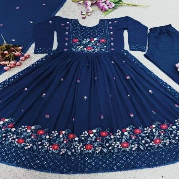 Georgette Embroidery Work Party Wear Party Dress For Women GR-02