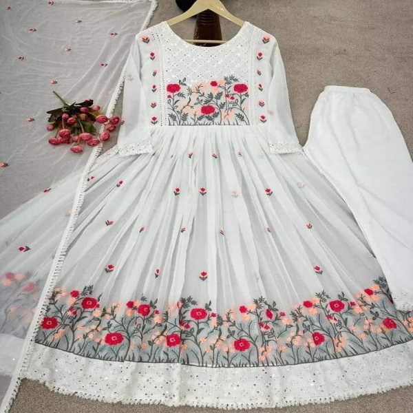 Georgette Embroidery Work Party Wear Party Dress For Women GR-05