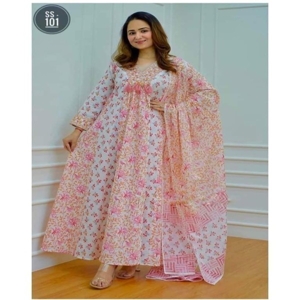 Cotton Printed Readymade Salwar Kameez Three Piece-code-bl-05