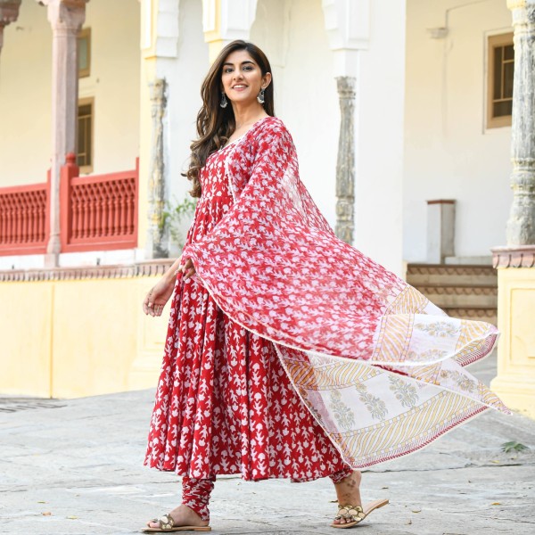 Cotton Printed Readymade Salwar Kameez Three Piece-code-bk-07