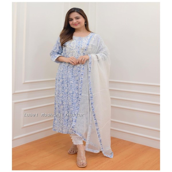 Cotton Printed Readymade Salwar Kameez Three Piece-code-bk-09