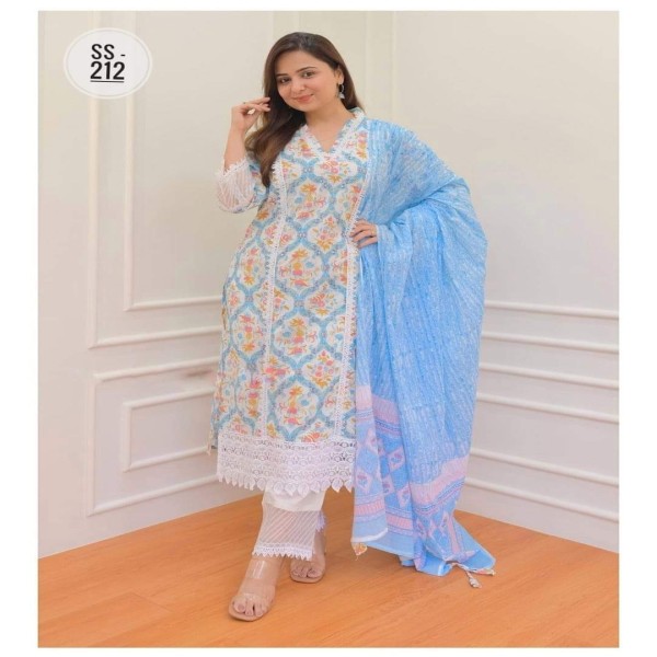 Cotton Printed Readymade Salwar Kameez Three Piece-code-bk-10