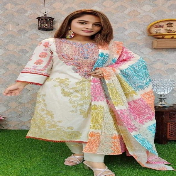 Cotton Printed Readymade Salwar Kameez Three Piece-Code-tp-121