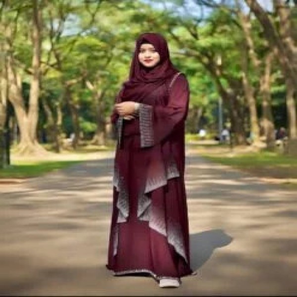 Borkha+Hijab Dubai Cherry Amazing Premium Quality(B-9)