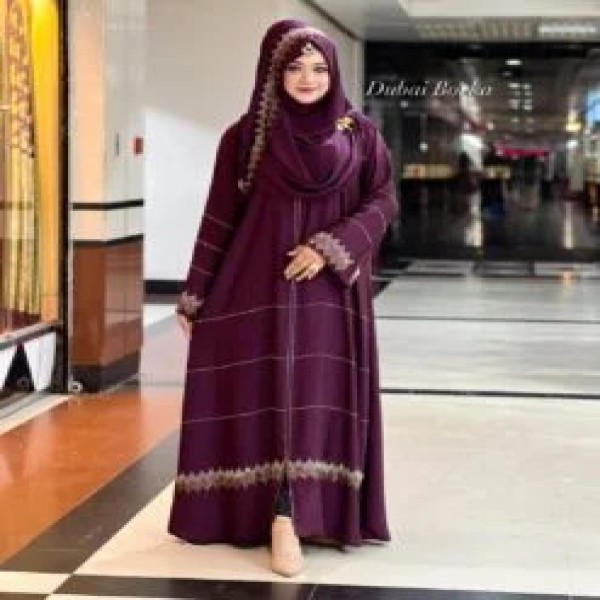 Borkha+Hijab Dubai Cherry Amazing Premium Quali...(B-15)