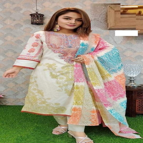 Cotton Printed Readymade Salwar Kameez Three Piece-Code-tp-121